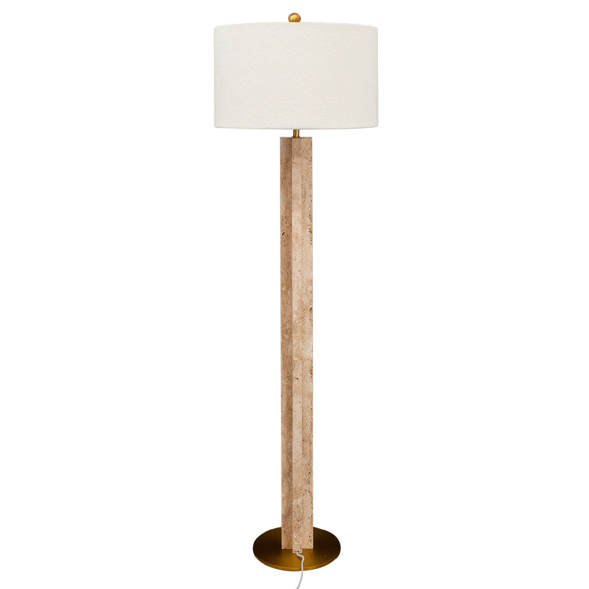 165cm Lansey Marble & Boucle Floor Lamp