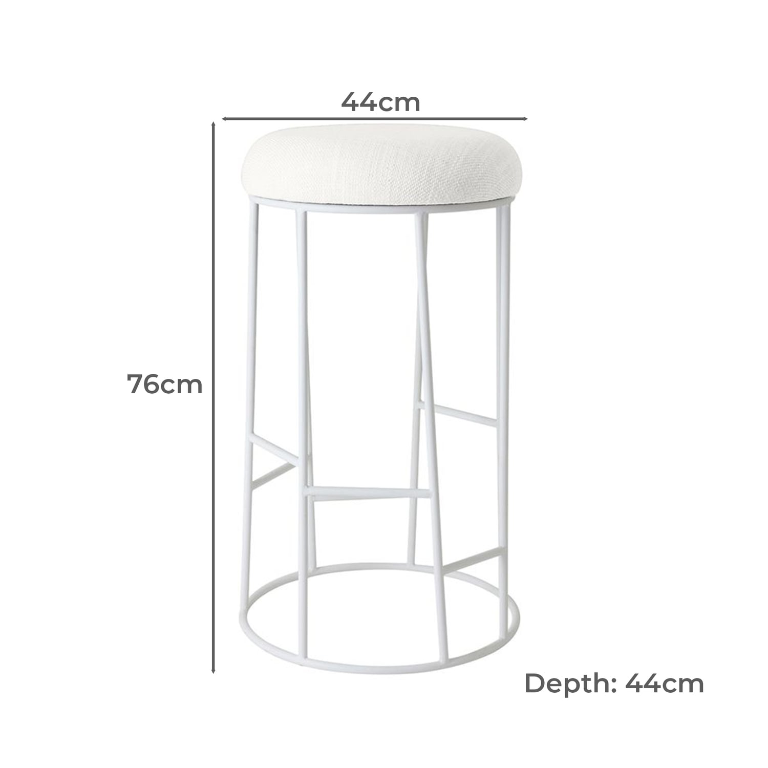 76cm Jaden Iron Bar Stool
