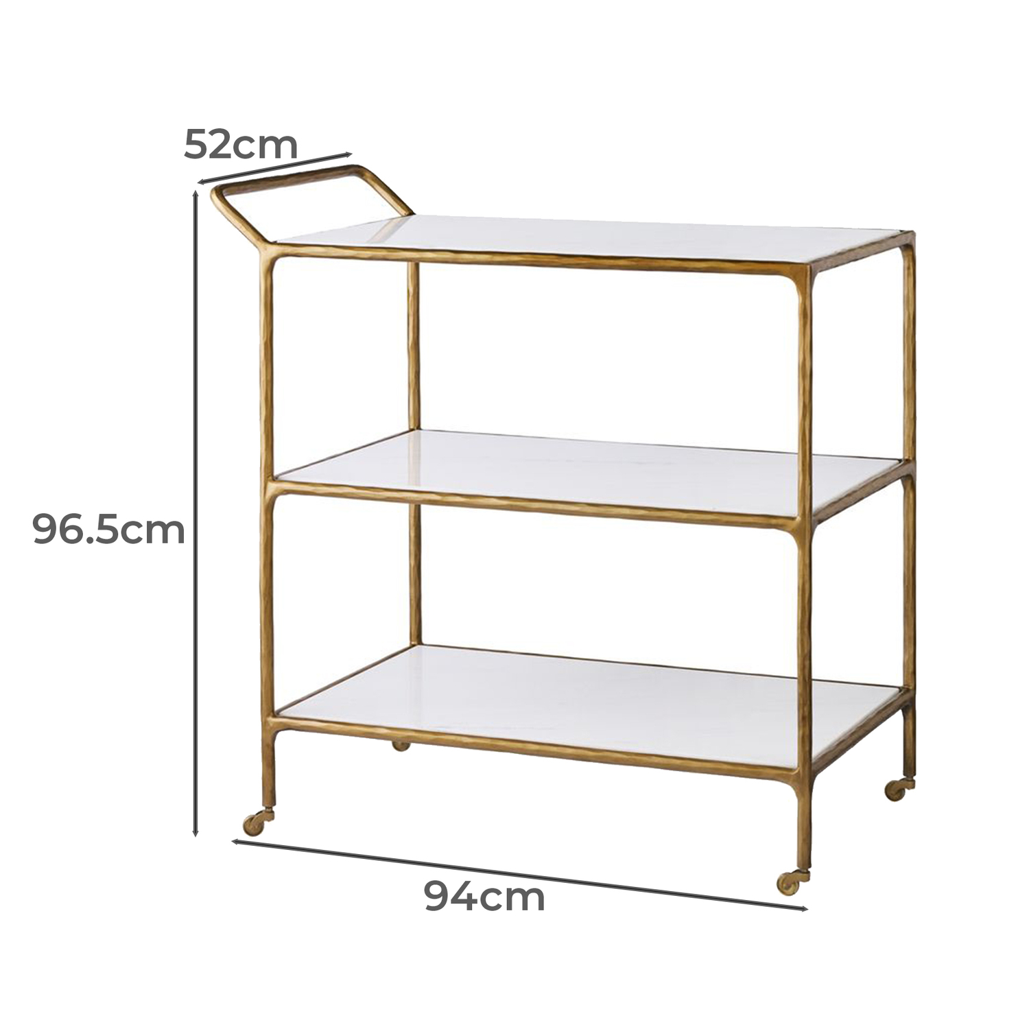 Preston 3 Tier Marble Bar Cart