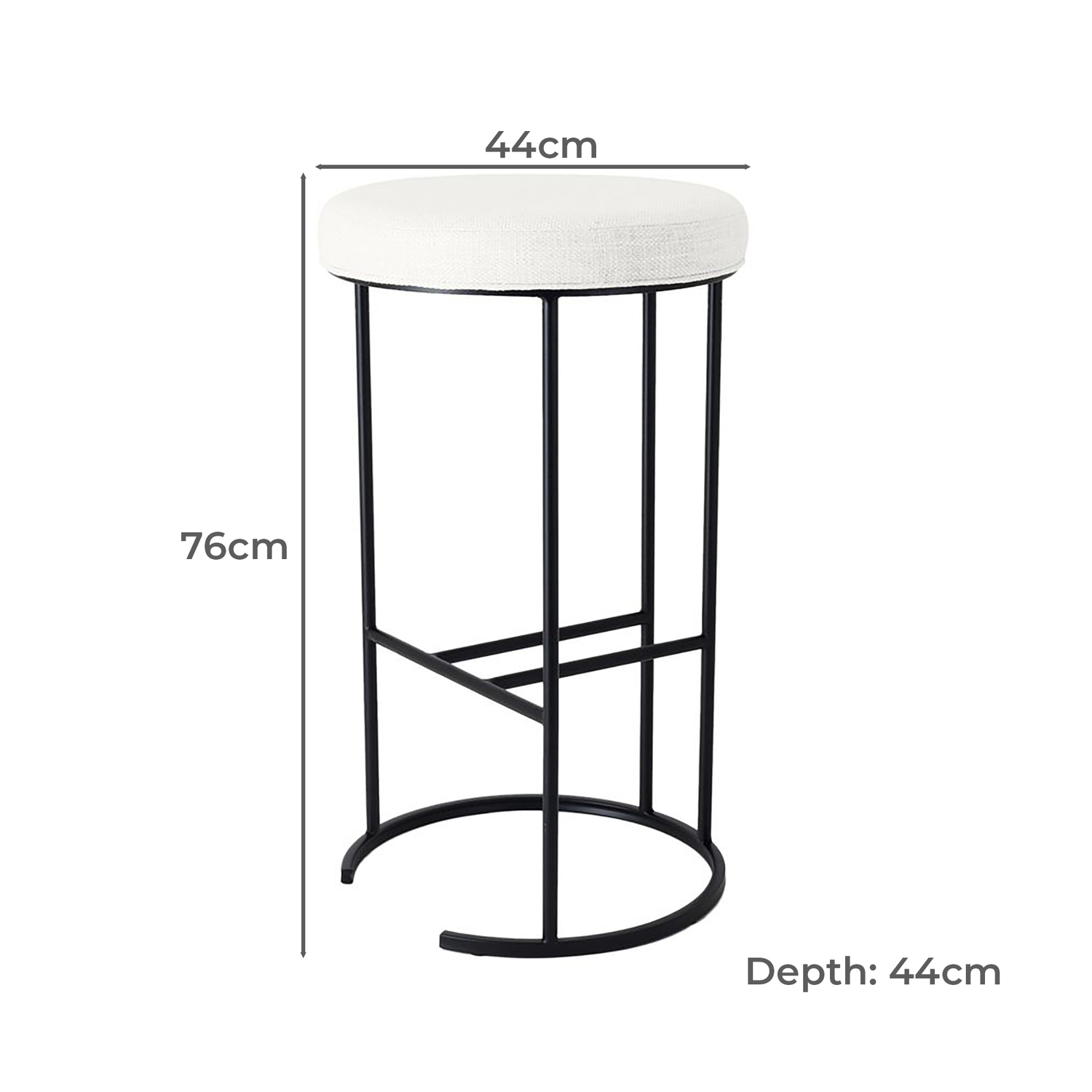 76cm Ashley Iron Bar Stool