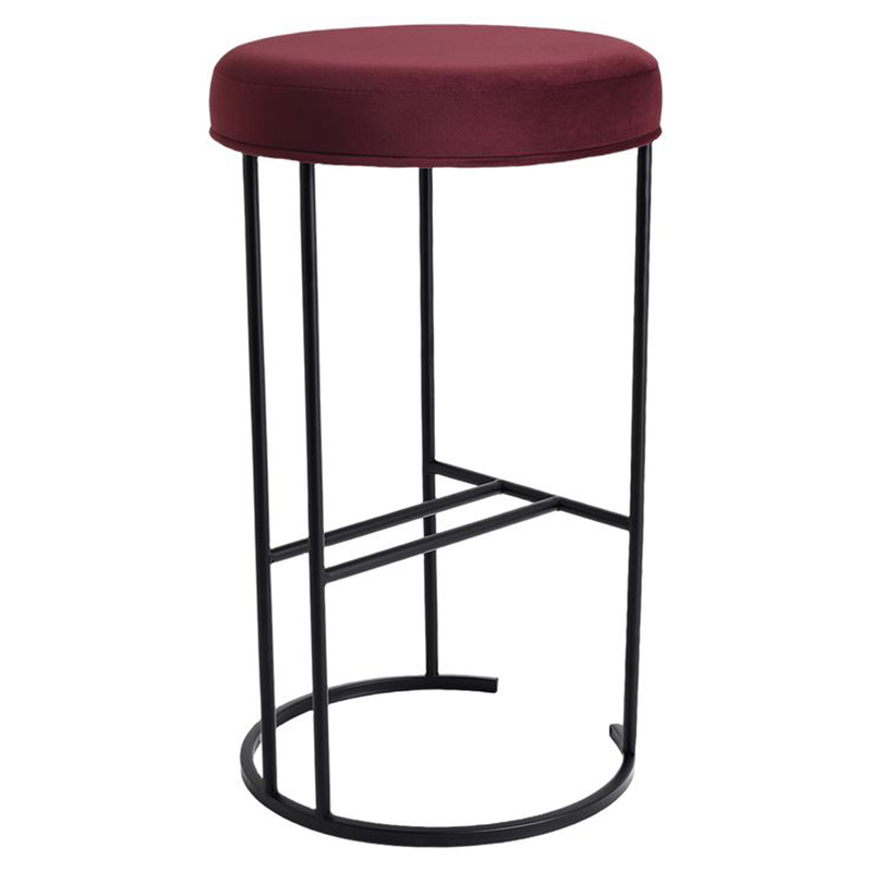 66cm Eastham Black Velvet Counter Stool