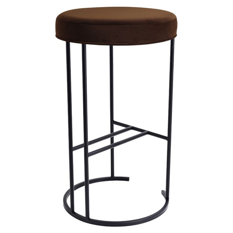66cm Eastham Black Velvet Counter Stool