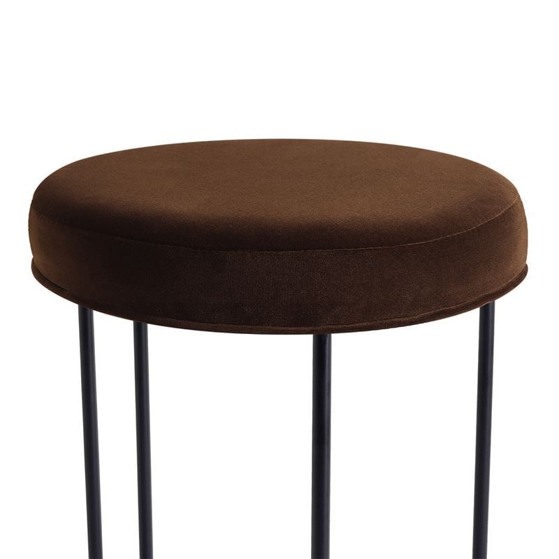 66cm Eastham Black Velvet Counter Stool