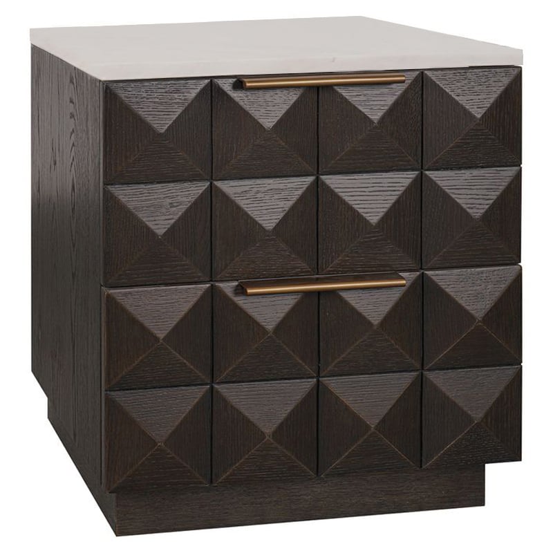 White Bethany Marble Bedside Table