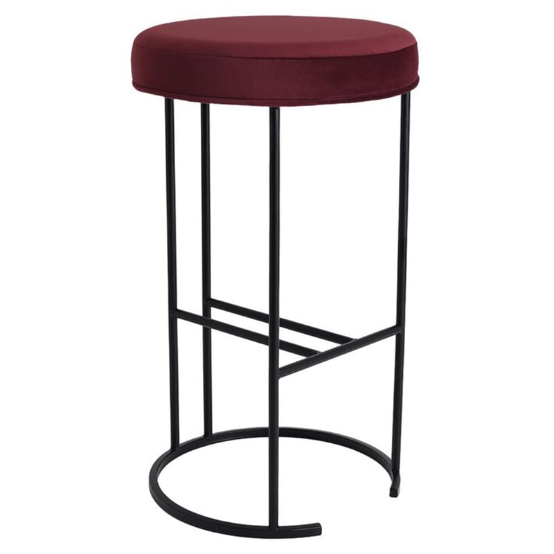 66cm Eastham Black Velvet Counter Stool