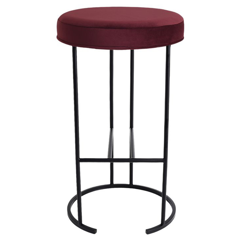 66cm Eastham Black Velvet Counter Stool