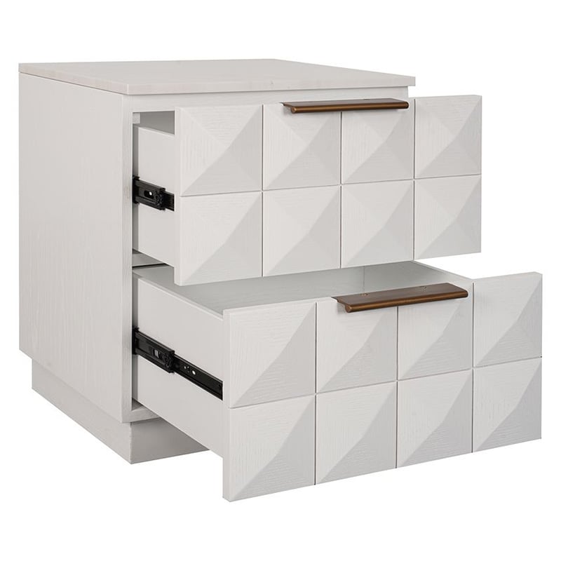 White Bethany Marble Bedside Table
