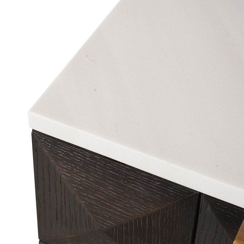White Bethany Marble Bedside Table