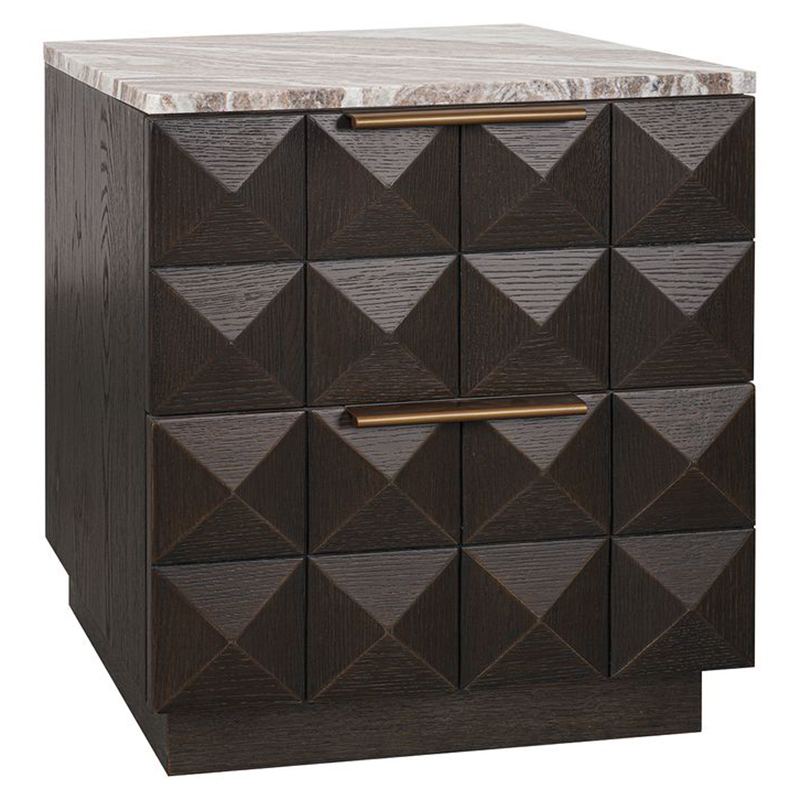River Brown Bethany Marble Bedside Table