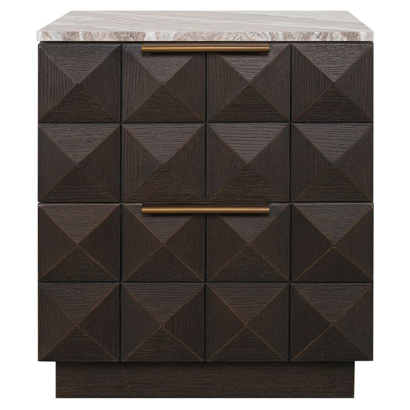 River Brown Bethany Marble Bedside Table