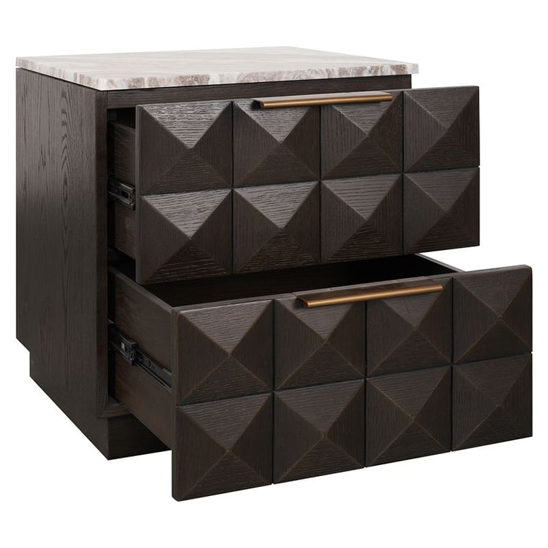 River Brown Bethany Marble Bedside Table