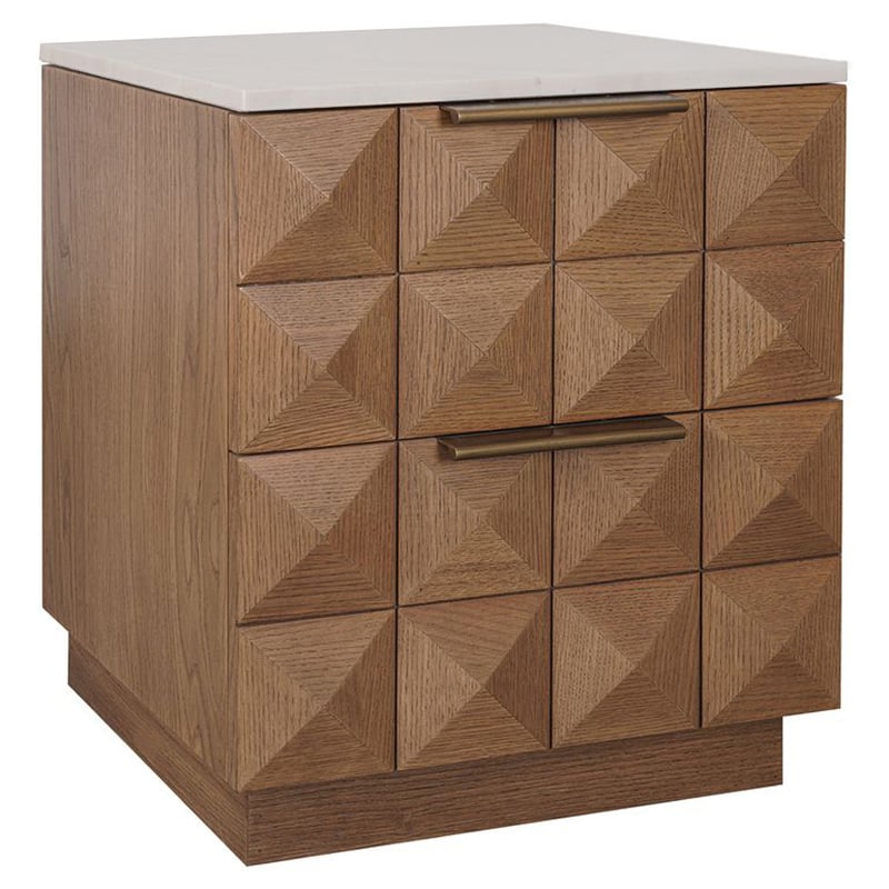 White Bethany Marble Bedside Table
