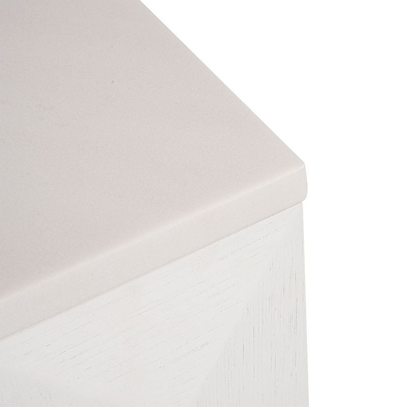White Bethany Marble Bedside Table