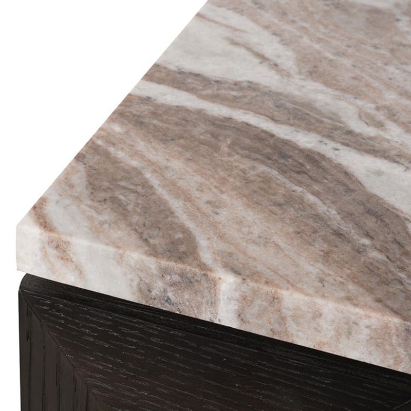 River Brown Bethany Marble Bedside Table