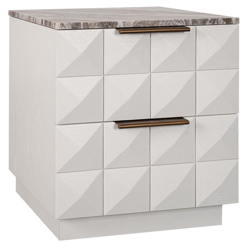 River Brown Bethany Marble Bedside Table