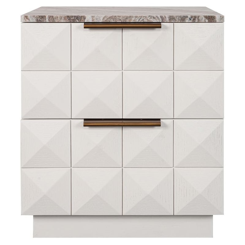River Brown Bethany Marble Bedside Table