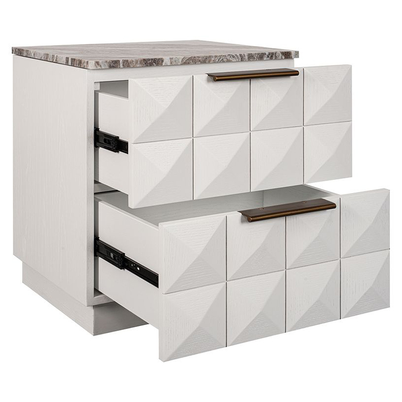 River Brown Bethany Marble Bedside Table