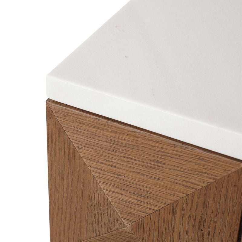 White Bethany Marble Bedside Table