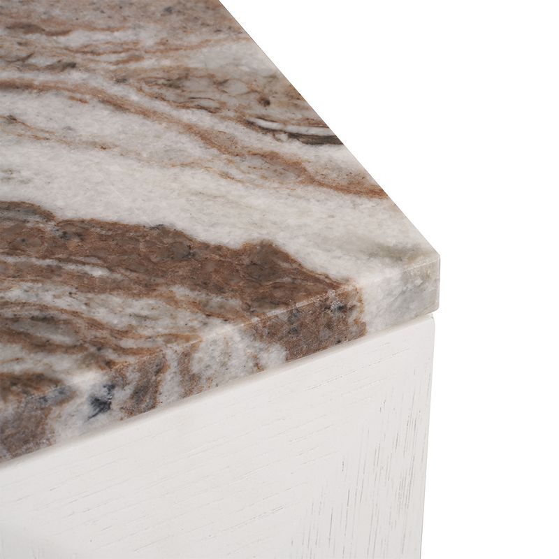 River Brown Bethany Marble Bedside Table