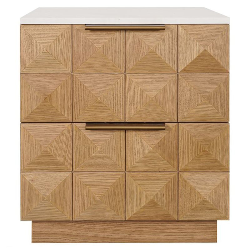 White Bethany Marble Bedside Table