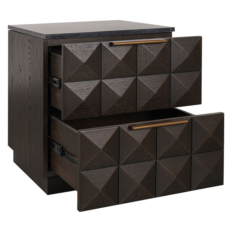 Black Bethany Marble Bedside Table