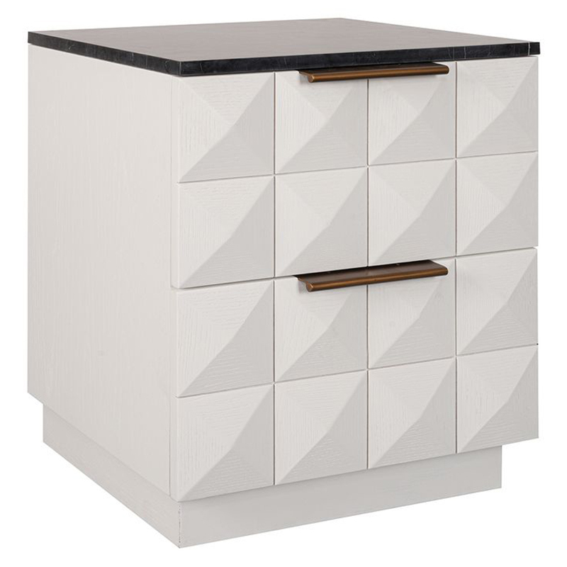Black Bethany Marble Bedside Table