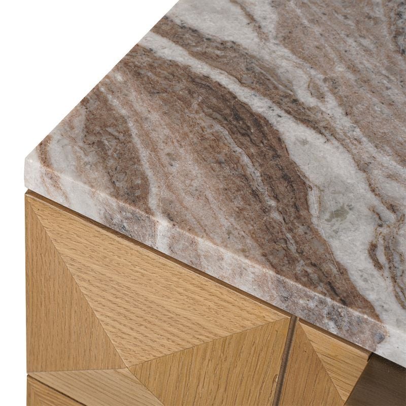 River Brown Bethany Marble Bedside Table