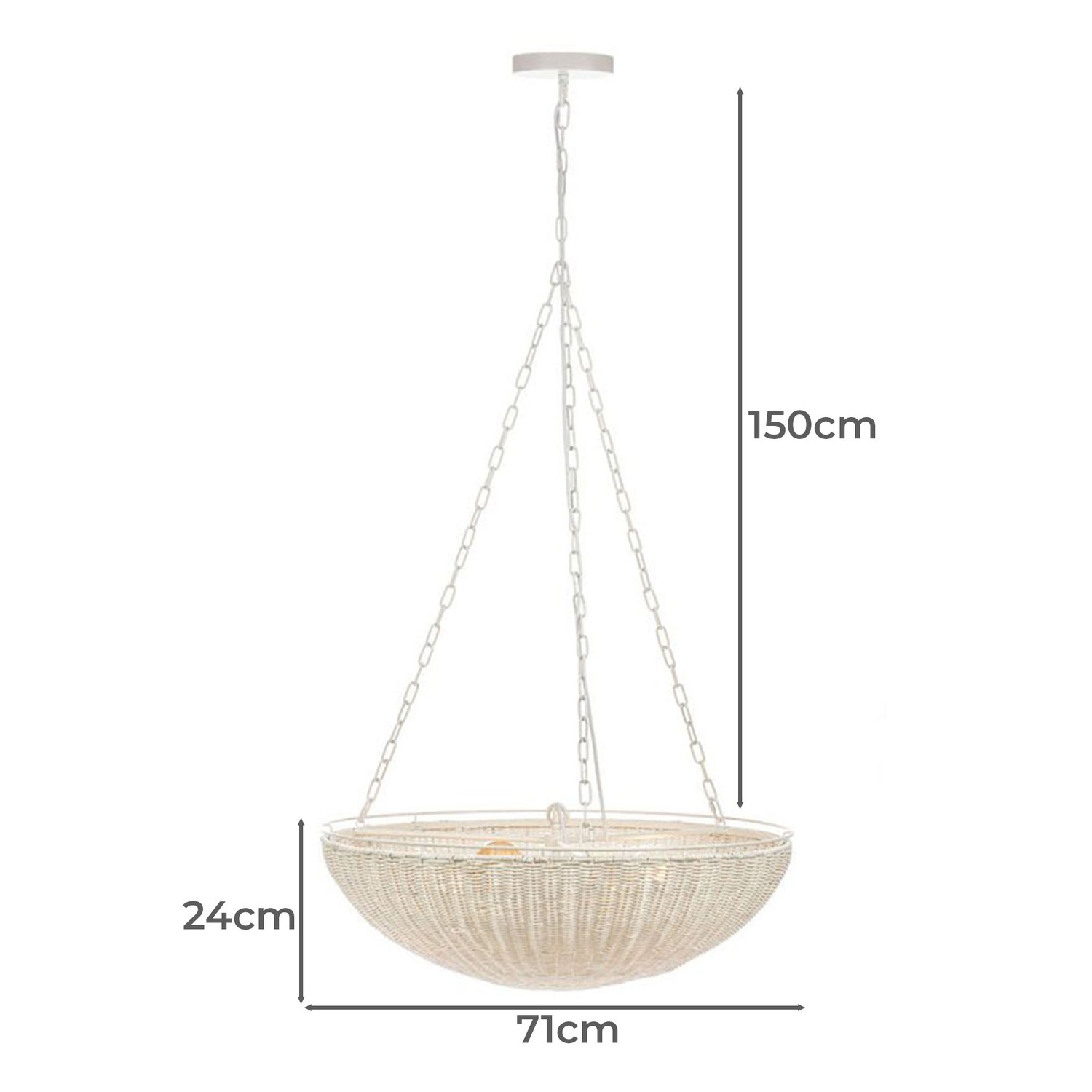 Castine Rattan 4 Light Pendant