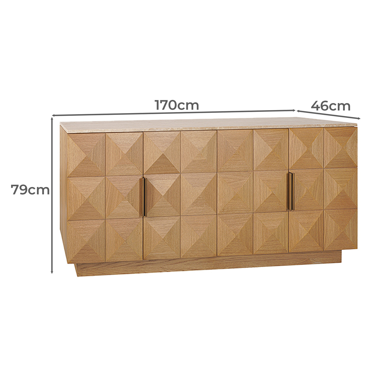 Bethany Travertine & Oak Wood Sideboard