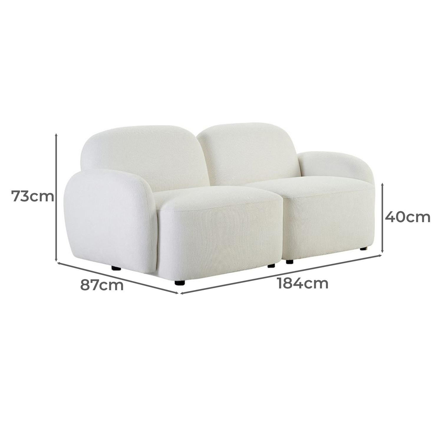 Olean 2 Seater Chenille Sofa