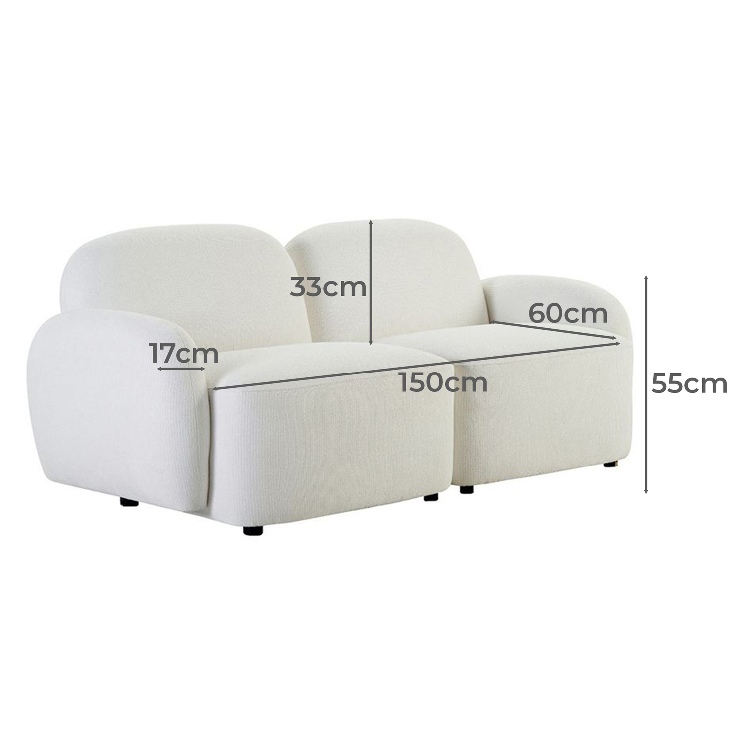 Olean 2 Seater Chenille Sofa