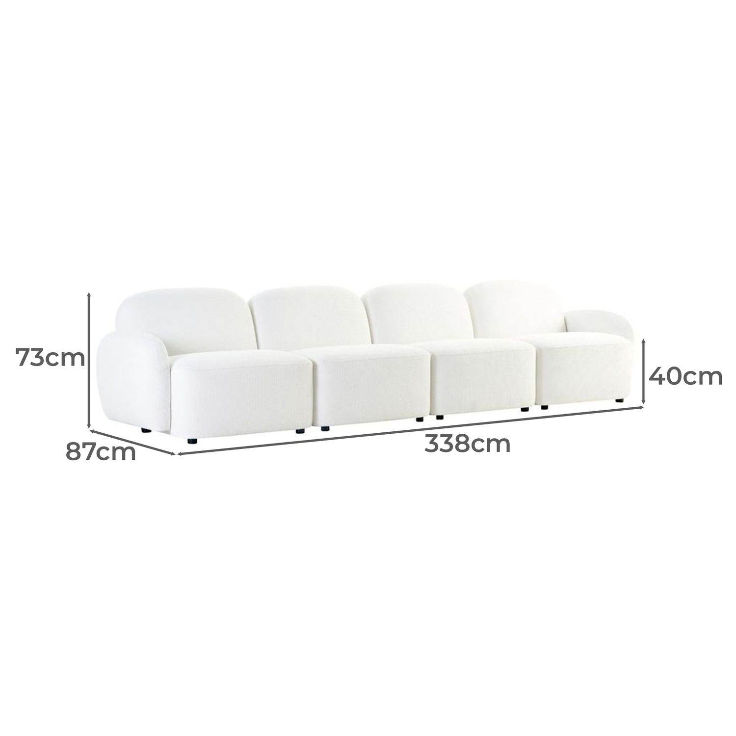 Olean 4 Seater Chenille Sofa