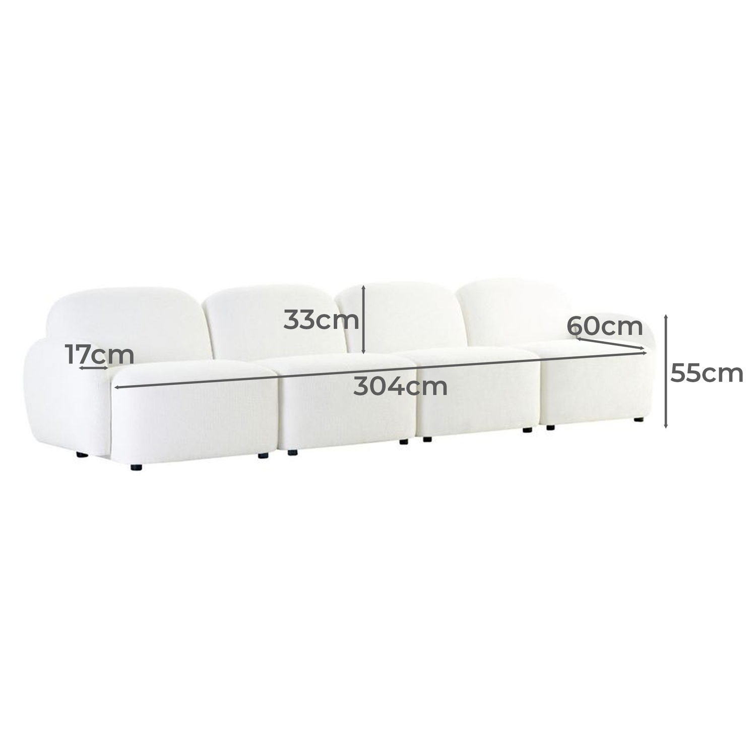 Olean 4 Seater Chenille Sofa