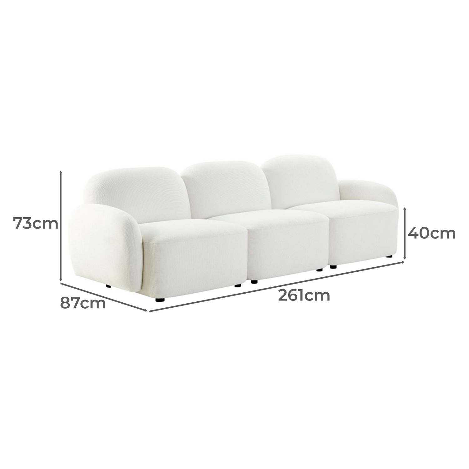 Olean 3 Seater Chenille Sofa