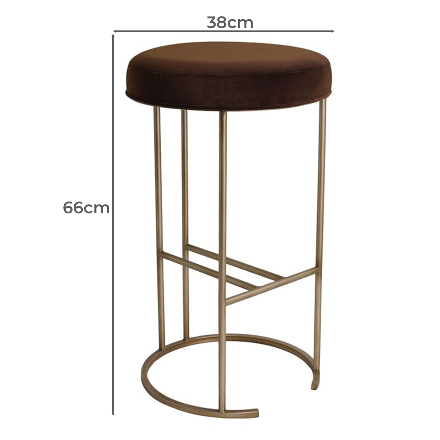 66cm Gold Eastham Velvet Counter Stool