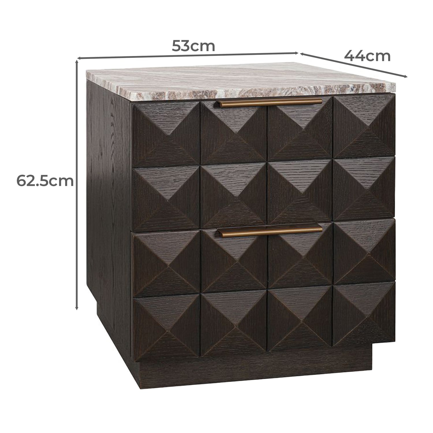 River Brown Bethany Marble Bedside Table