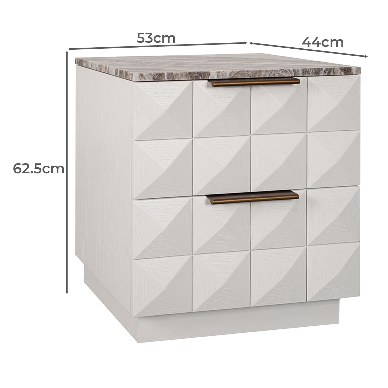 River Brown Bethany Marble Bedside Table