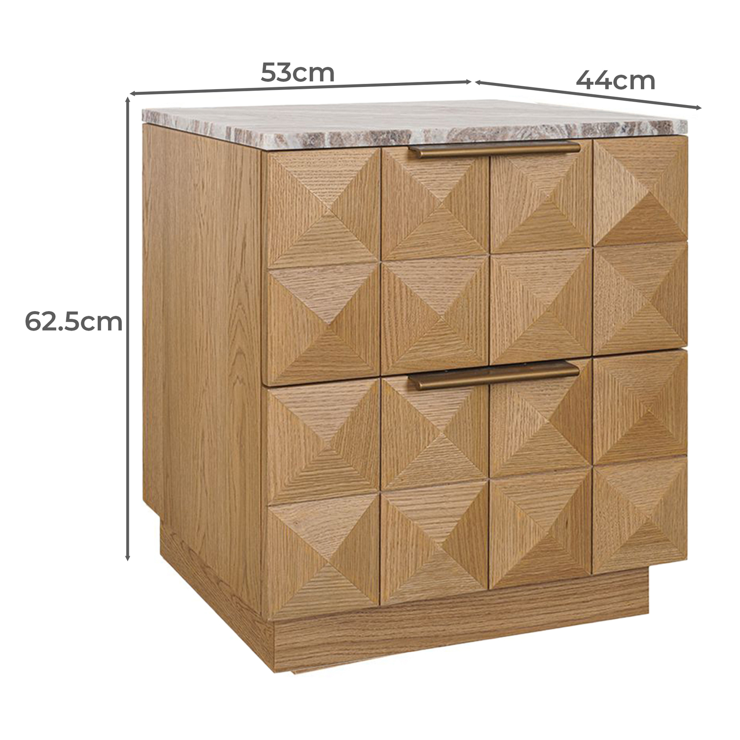River Brown Bethany Marble Bedside Table