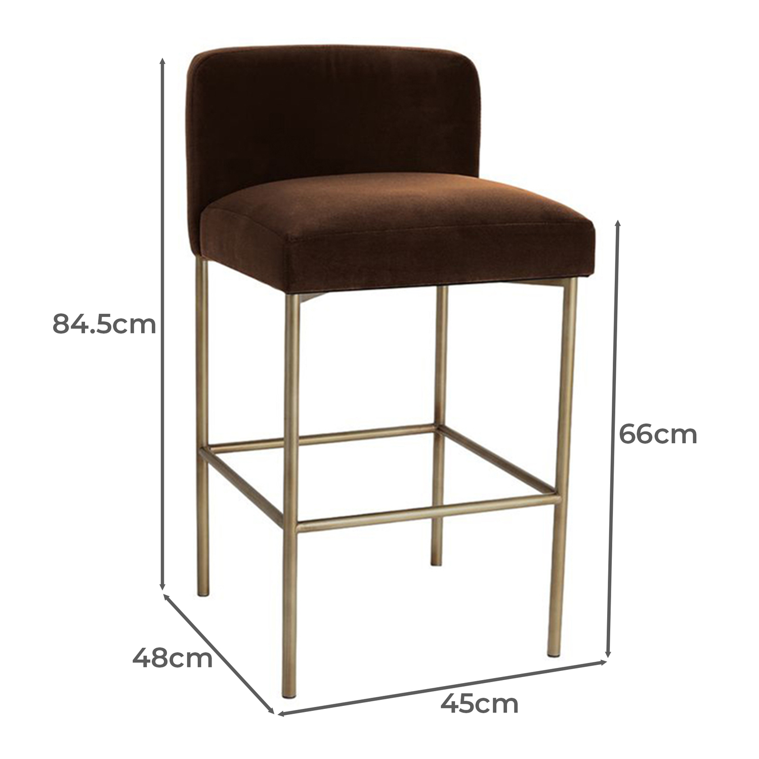 66cm Duxbury Velvet Counter Stool