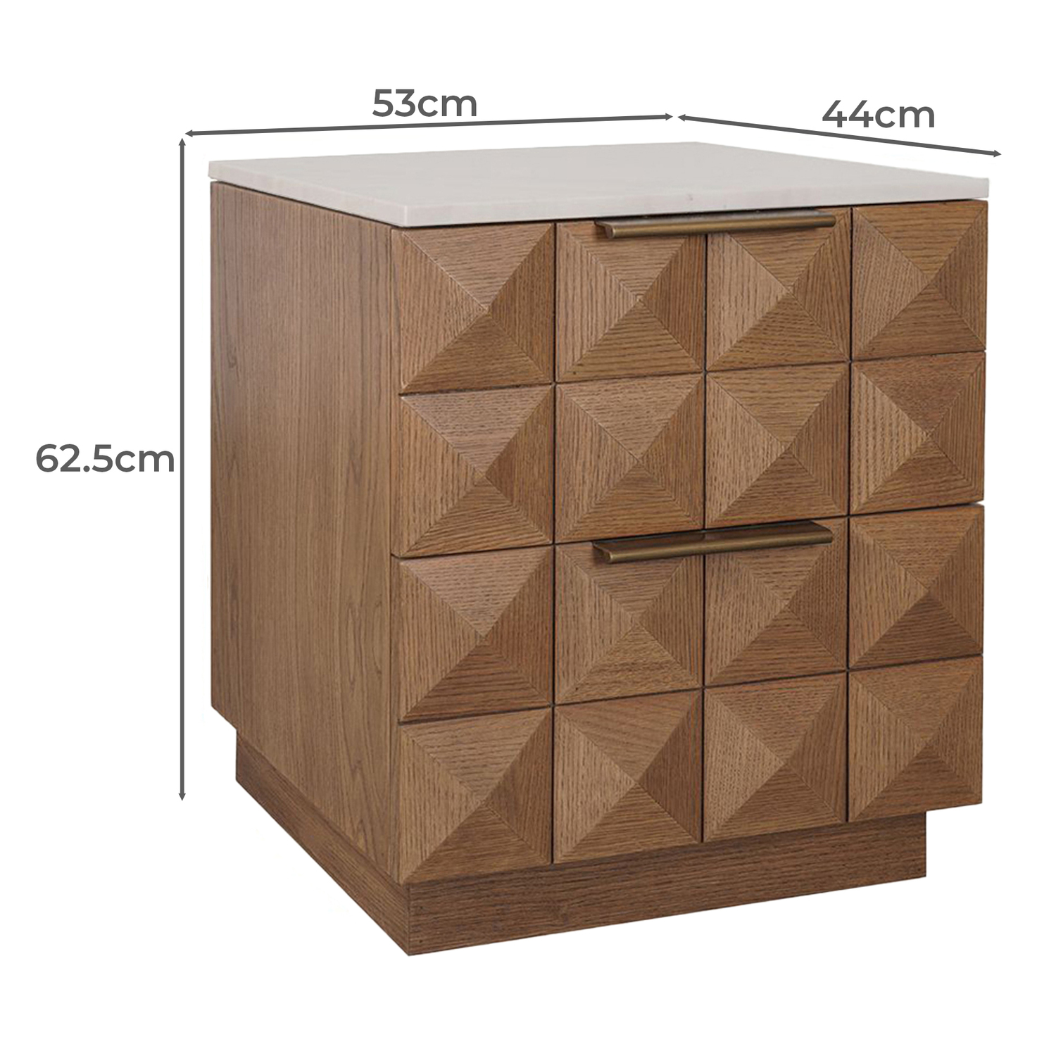 White Bethany Marble Bedside Table