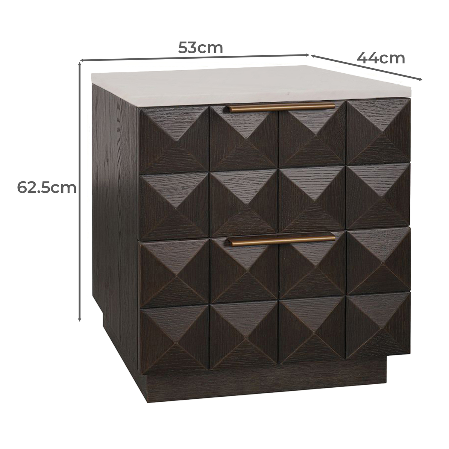White Bethany Marble Bedside Table