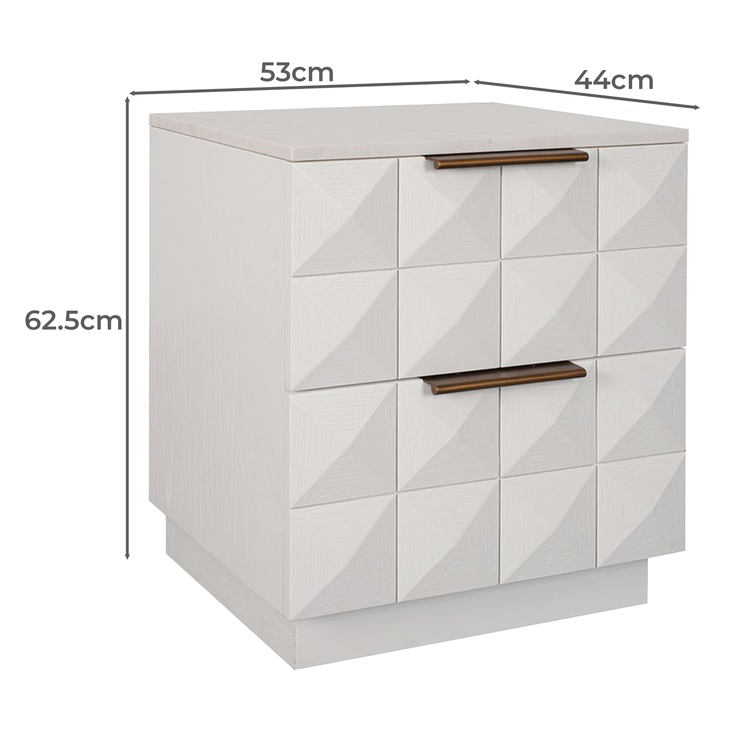 White Bethany Marble Bedside Table