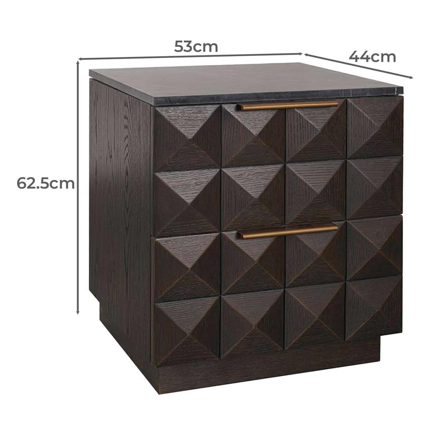 Black Bethany Marble Bedside Table