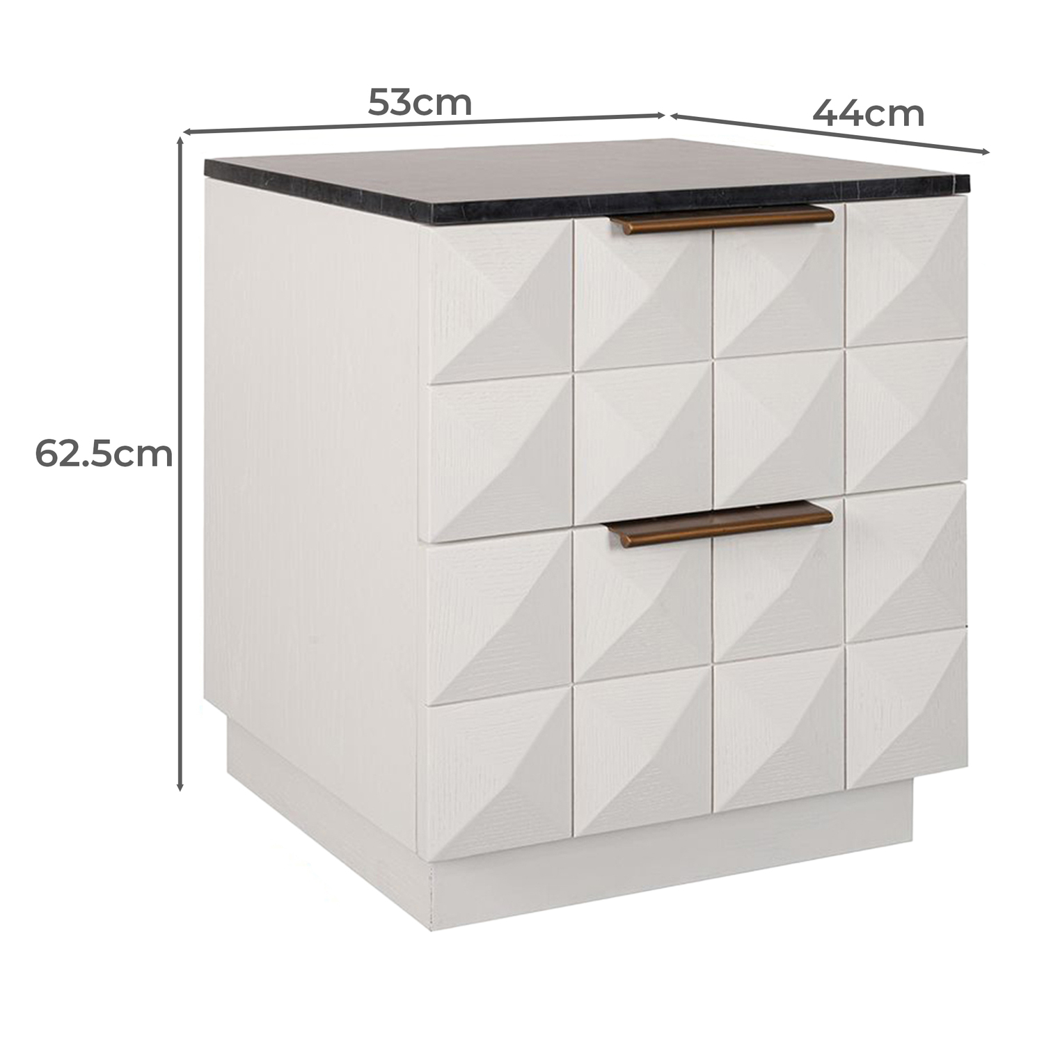Black Bethany Marble Bedside Table