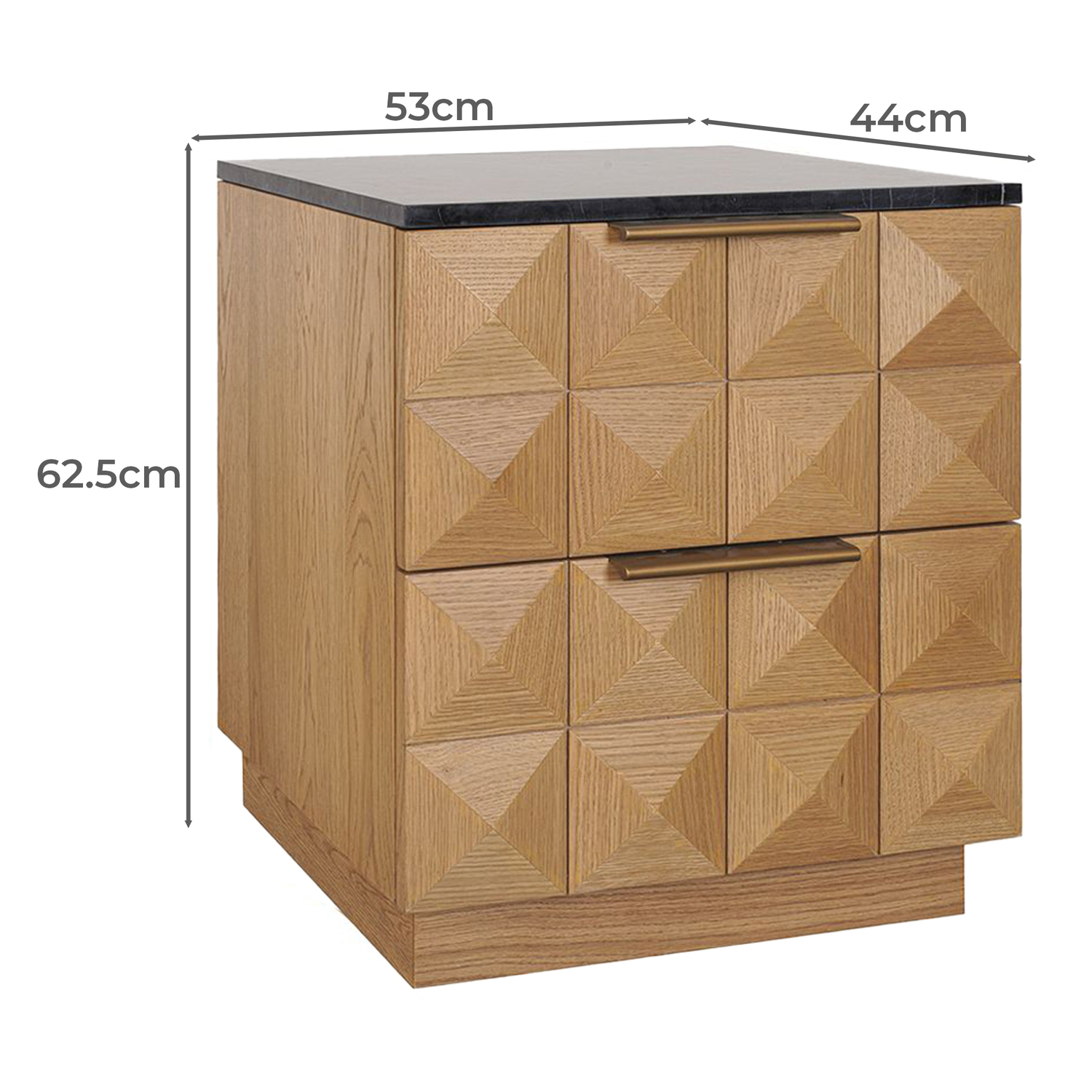 Black Bethany Marble Bedside Table