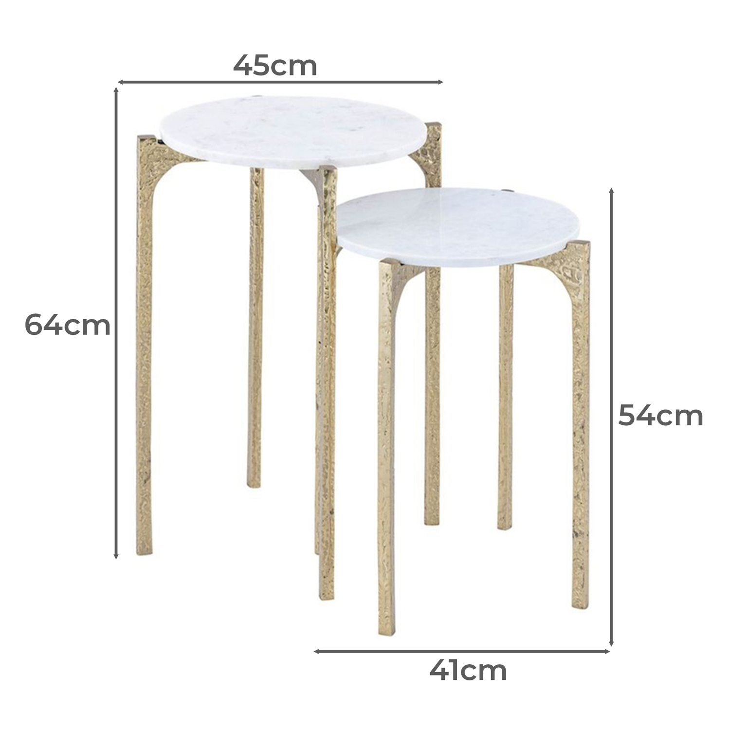 2 Piece Reston Marble Nesting Side Table Set