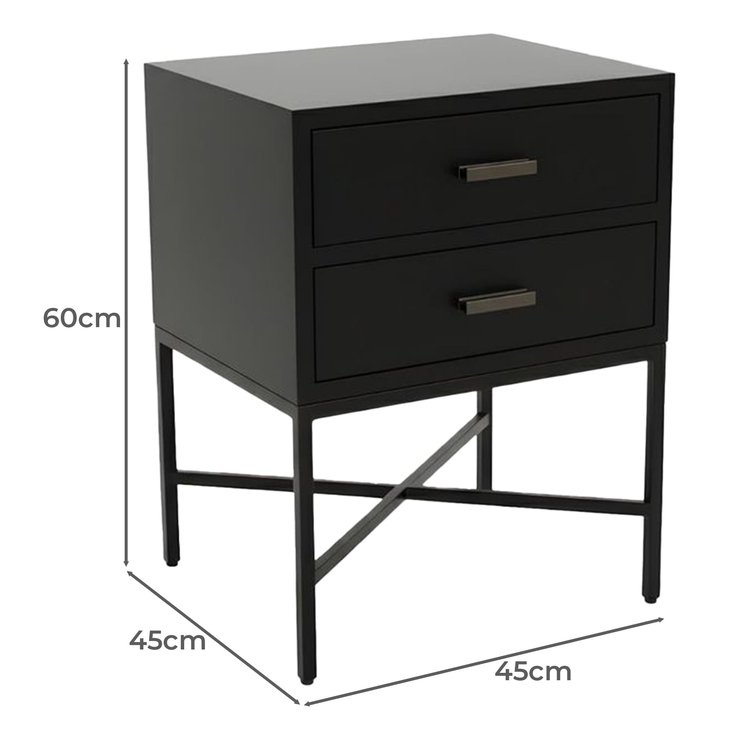 Elmont 2 Drawer Bedside Table