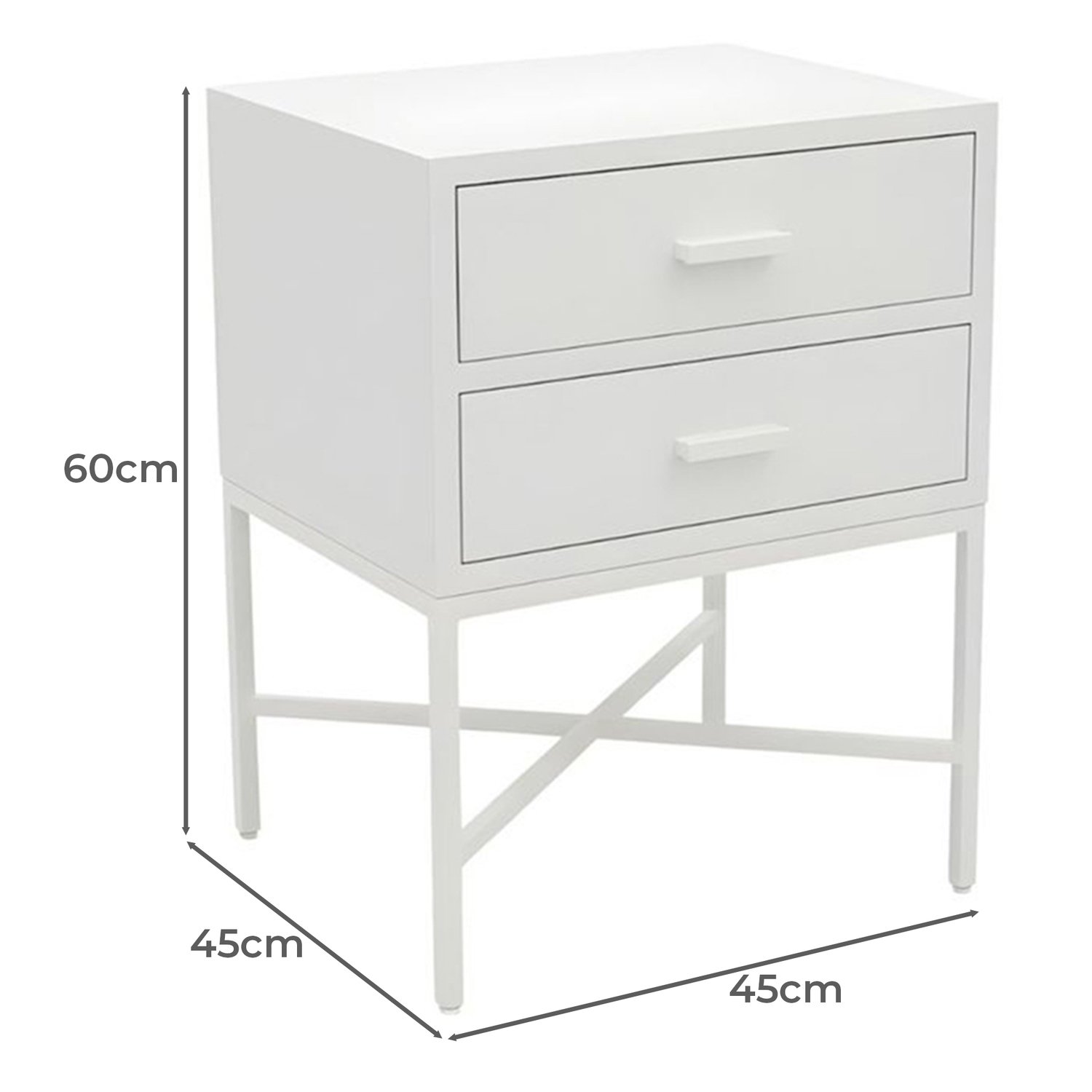 Elmont 2 Drawer Bedside Table