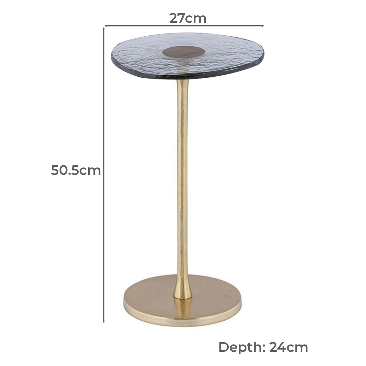 Portem Aluminium & Glass Side Table