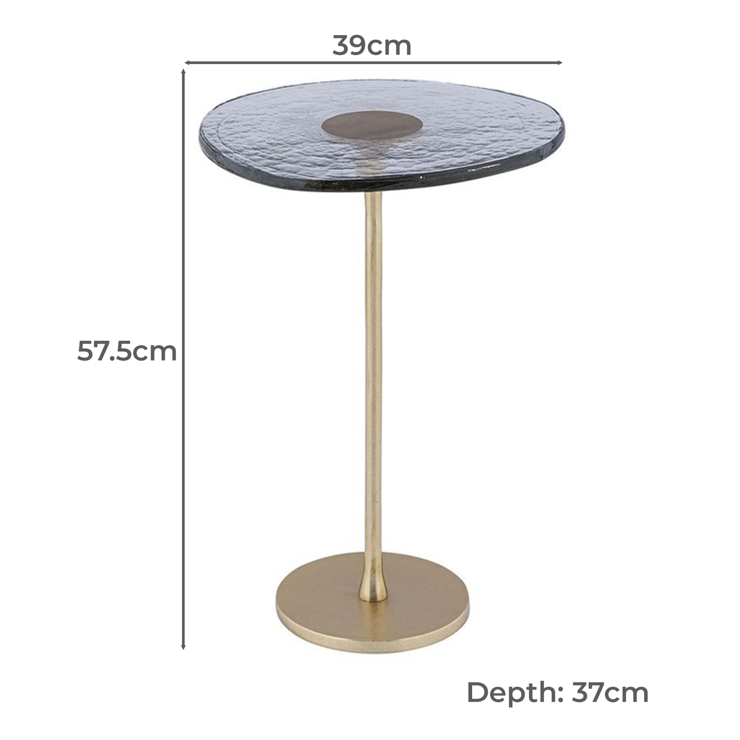 Portem Aluminium & Glass Side Table